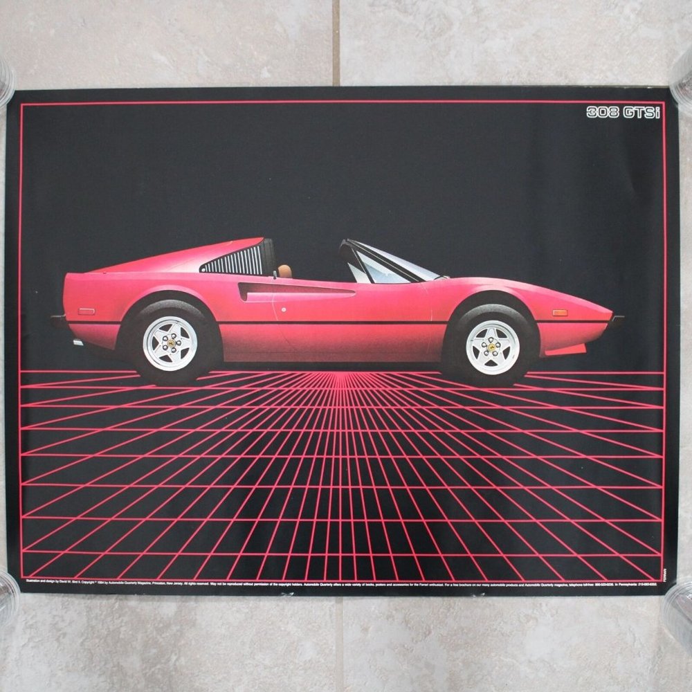 1980s Ferrari 308 GTSi 1984 Automobile Quarterly Poster Out Of Print 18x24